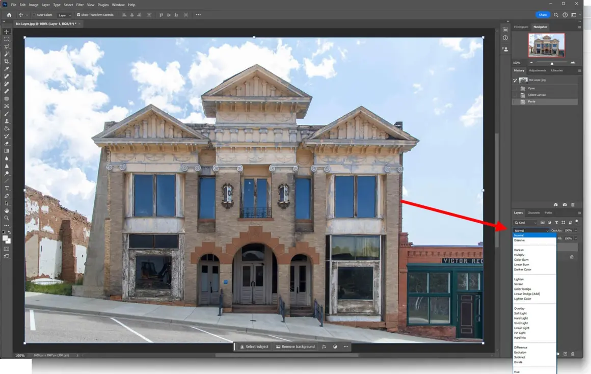 photoshop blend mode location