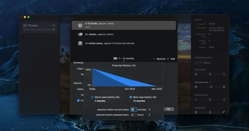 photon transfer battery life