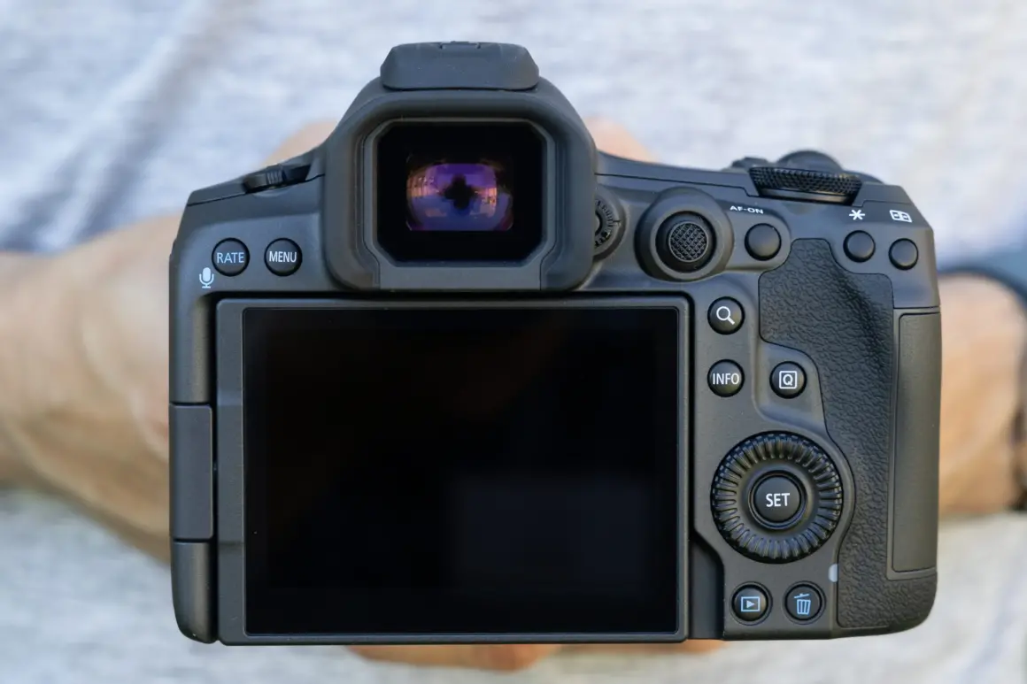 Canon EOS R5 II rear viewfinder