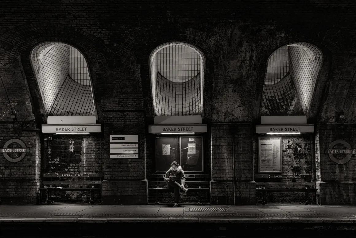 Baker Street Station 3 by Zhenhuan Zhou Street Category Winner in the Black and White Photo Awards 2024