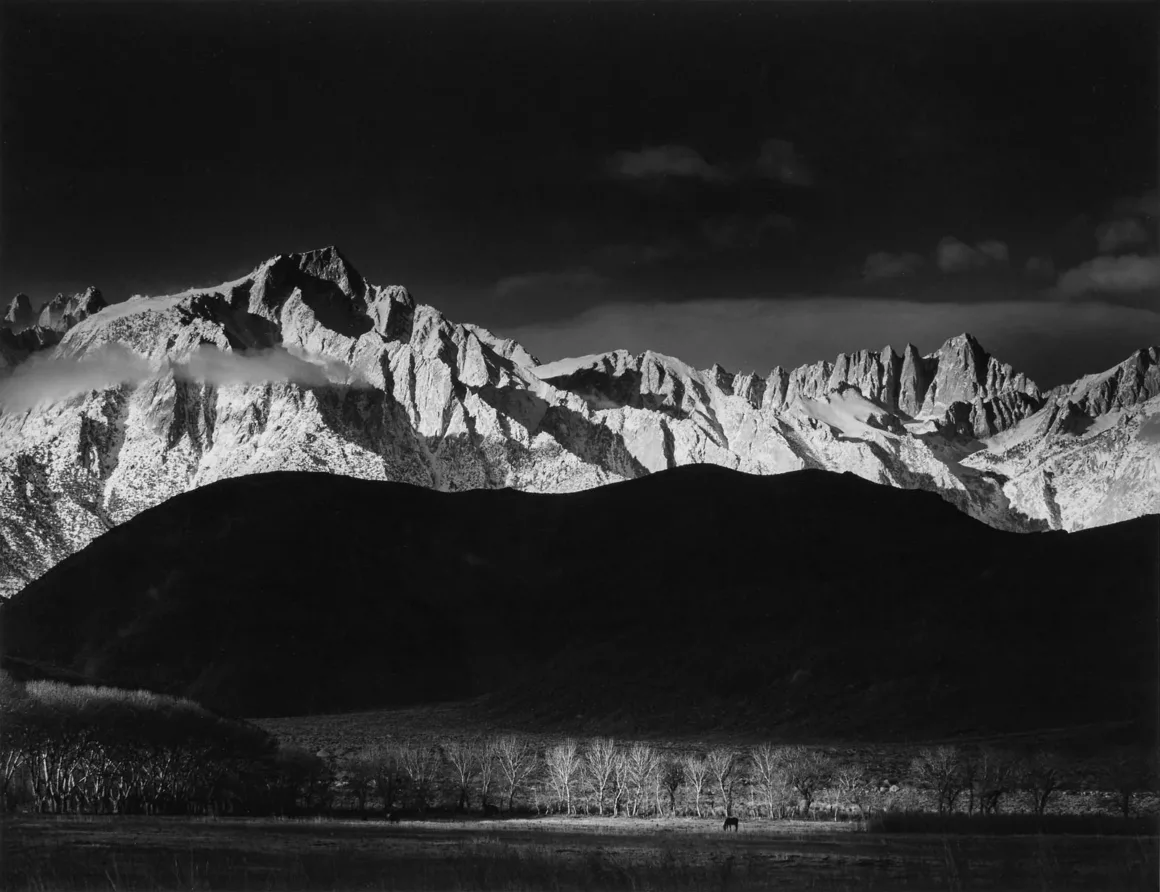 Ansel Adams Winter Sunrise Sierra Nevada from Lone Pine California