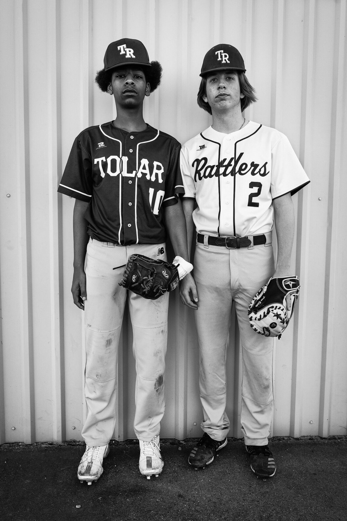 Two Highschool Baseball Players at Practice. Tolar Texas