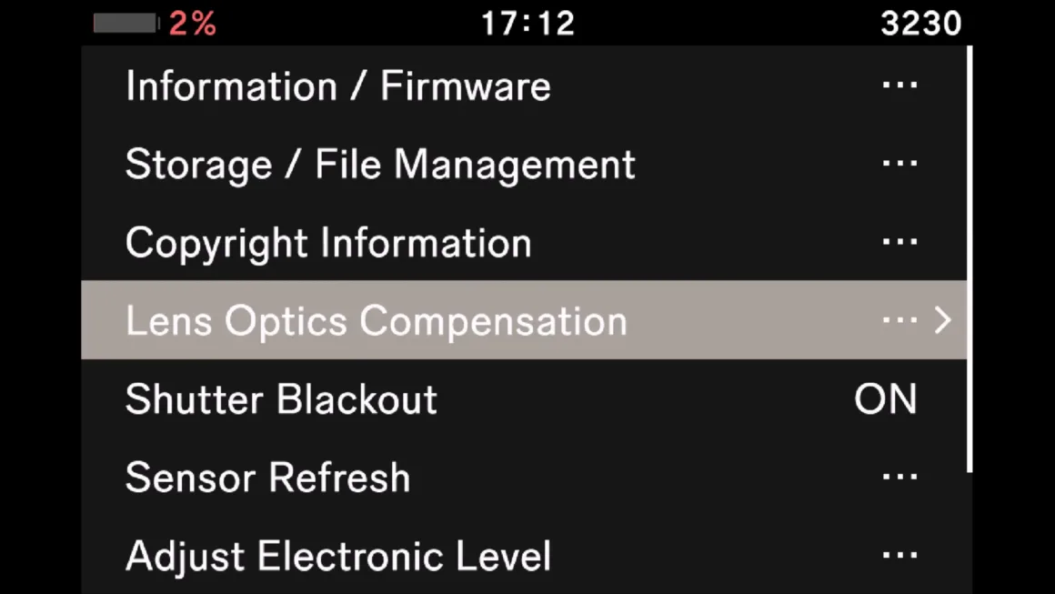 Sigma BF Menu Layer 3