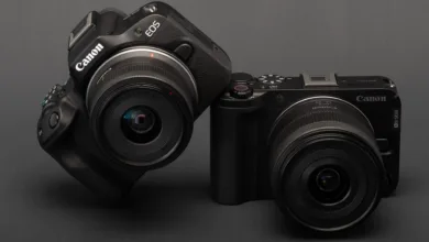 Canon EOS R50 V vs EOS R50 14 EOS R50 leaning against eos r50 v