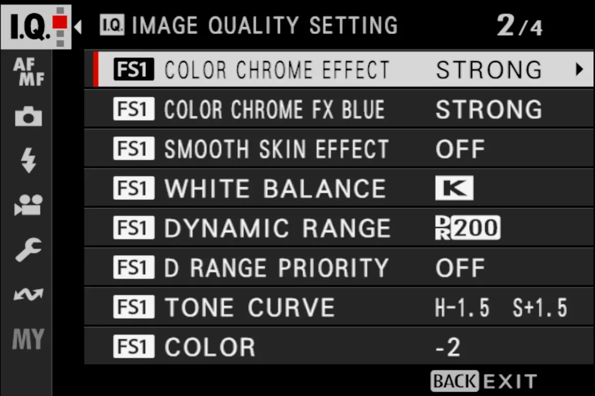 Fujifilm X-E5 İncelemesi 2 Film Simulation Recipe menu